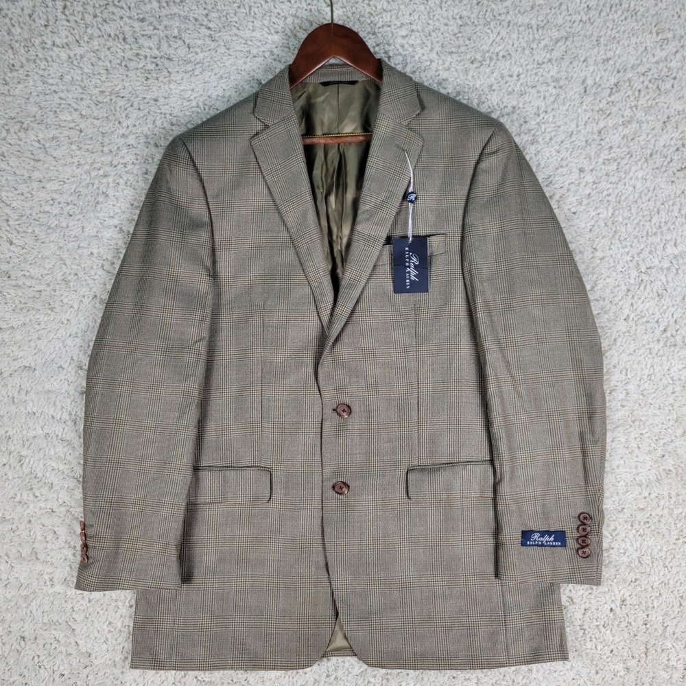 Ralph Ralph Lauren Suit Jacket Blazer 42LONG Brown Silk Wool Dillard's NWT